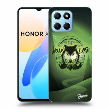 Picasee silikonowe czarne etui na Honor X6 - Wolf life