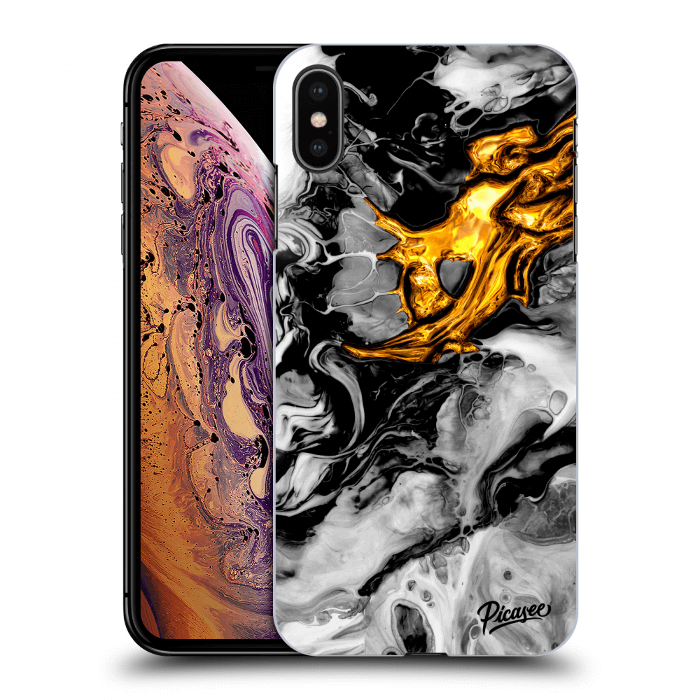 Picasee ULTIMATE CASE pro Apple iPhone XS Max - Black Gold 2