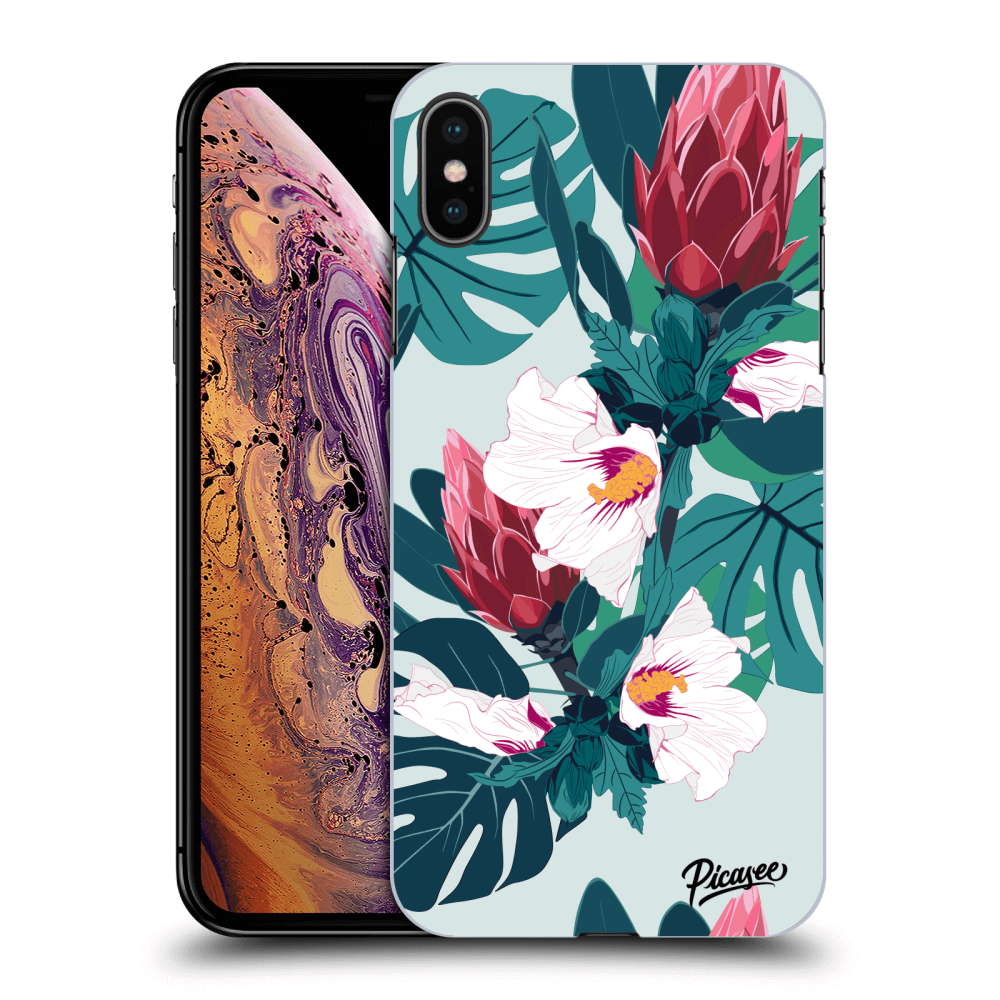 Picasee silikonowe przeźroczyste etui na Apple iPhone XS Max - Rhododendron