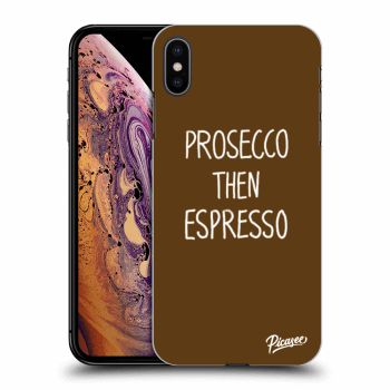 Picasee silikonowe czarne etui na Apple iPhone XS Max - Prosecco then espresso