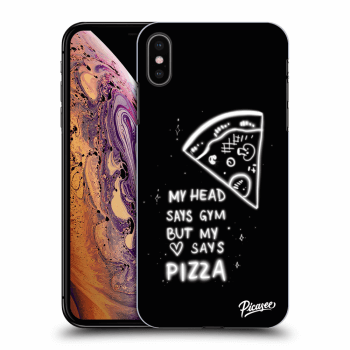 Picasee silikonowe czarne etui na Apple iPhone XS Max - Pizza