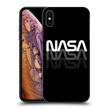 Picasee silikonowe czarne etui na Apple iPhone XS Max - NASA Triple