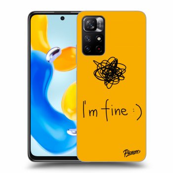 Picasee silikonowe czarne etui na Xiaomi Redmi Note 11S 5G - I am fine