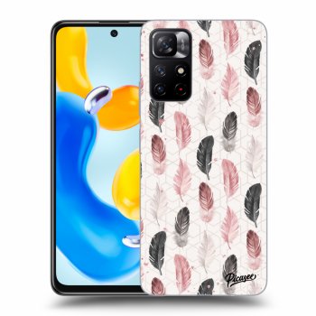 Picasee silikonowe czarne etui na Xiaomi Redmi Note 11S 5G - Feather 2