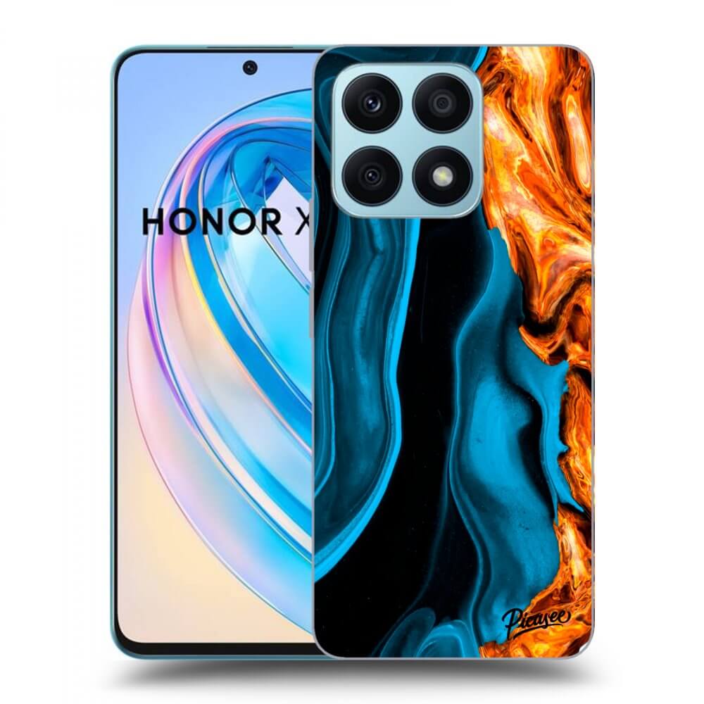 Picasee silikonowe przeźroczyste etui na Honor X8a - Gold blue