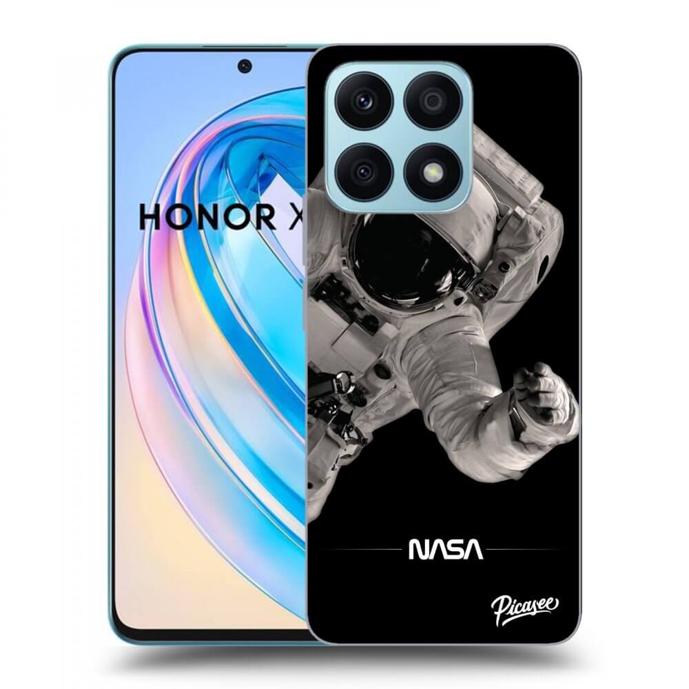 Picasee silikonowe czarne etui na Honor X8a - Astronaut Big