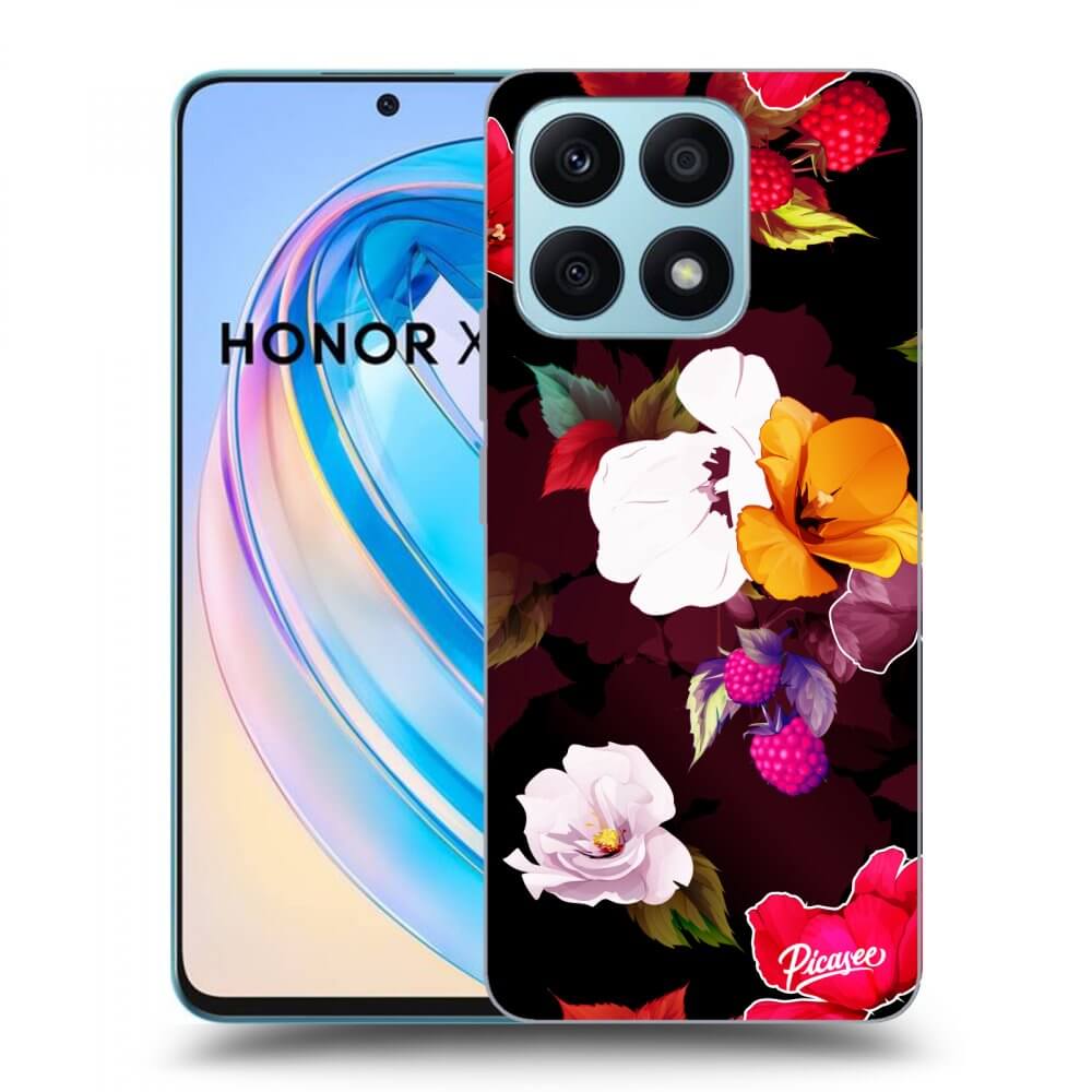 Picasee silikonowe przeźroczyste etui na Honor X8a - Flowers and Berries