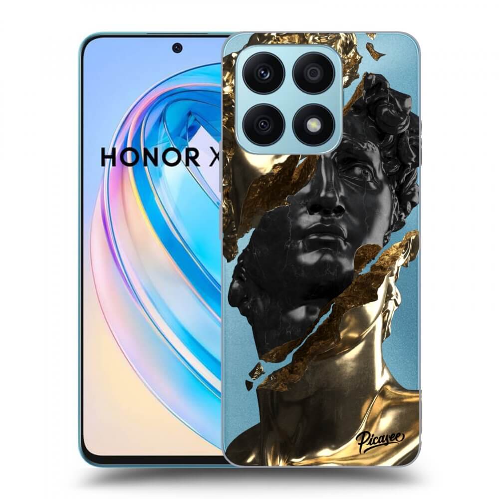 Picasee silikonowe przeźroczyste etui na Honor X8a - Gold - Black