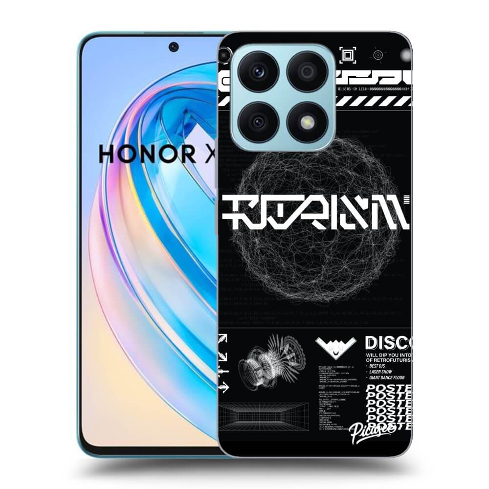 Picasee silikonowe czarne etui na Honor X8a - BLACK DISCO