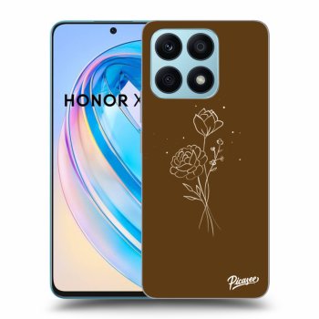 Etui na Honor X8a - Brown flowers