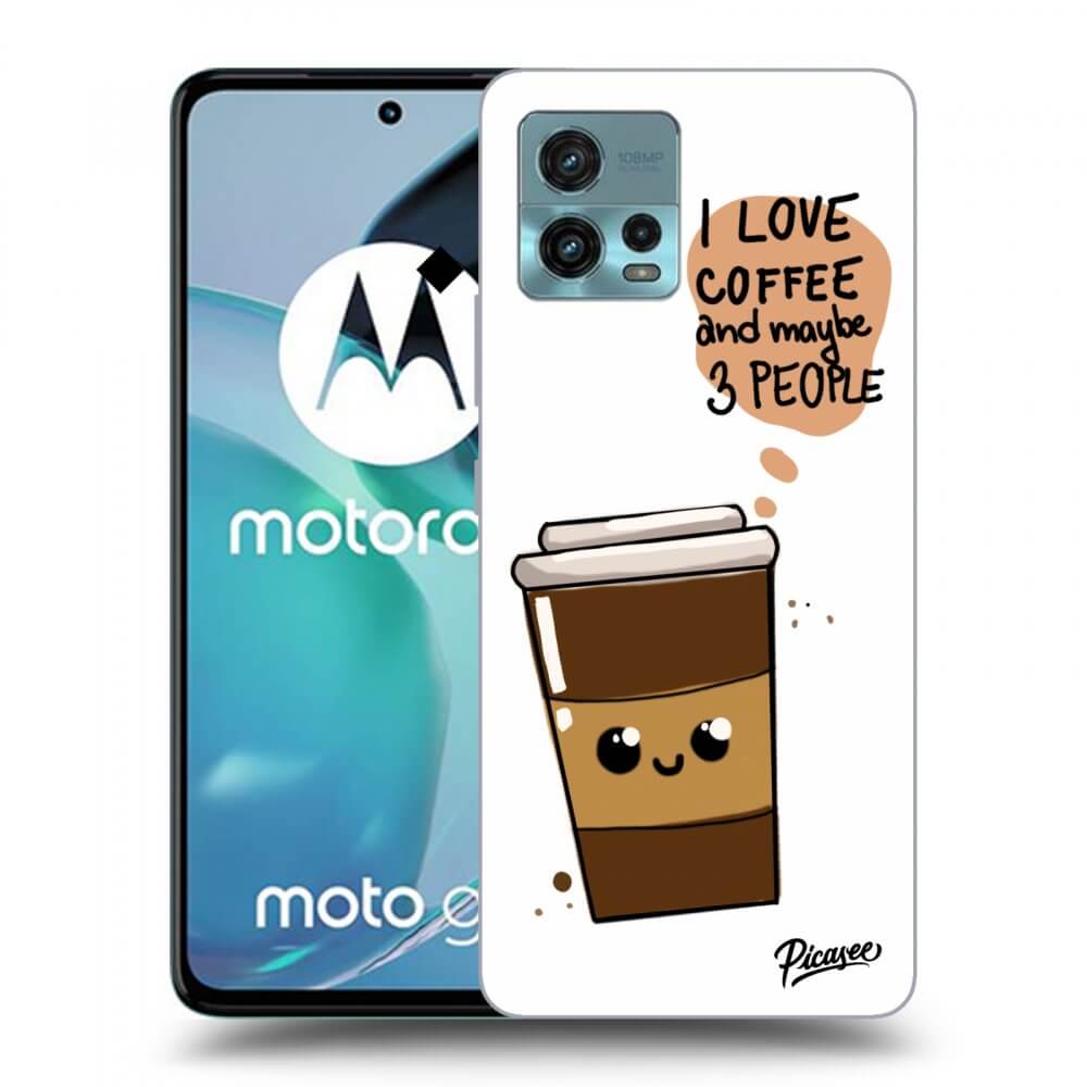 Picasee silikonowe czarne etui na Motorola Moto G72 - Cute coffee