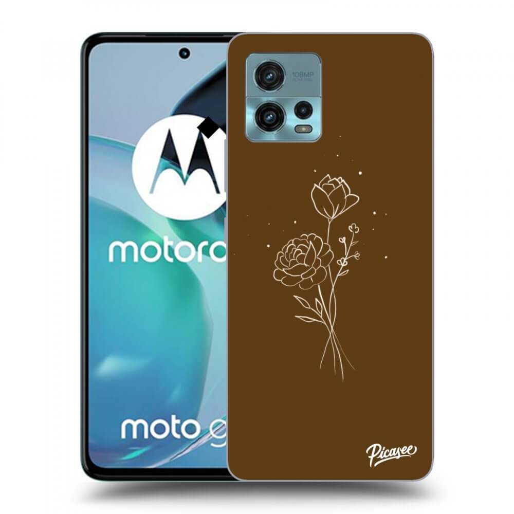 Picasee silikonowe przeźroczyste etui na Motorola Moto G72 - Brown flowers