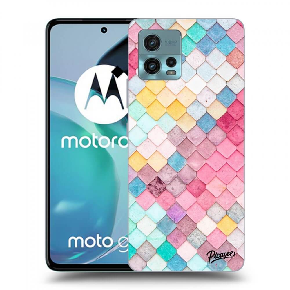 Picasee silikonowe czarne etui na Motorola Moto G72 - Colorful roof