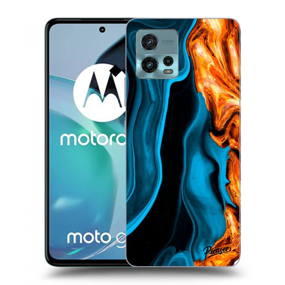 Picasee silikonowe czarne etui na Motorola Moto G72 - Gold blue