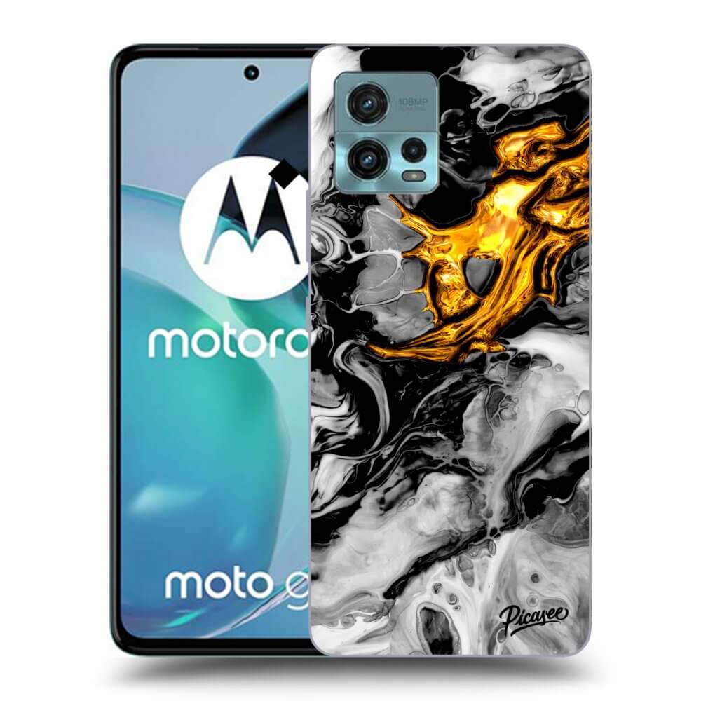 Picasee silikonowe przeźroczyste etui na Motorola Moto G72 - Black Gold 2