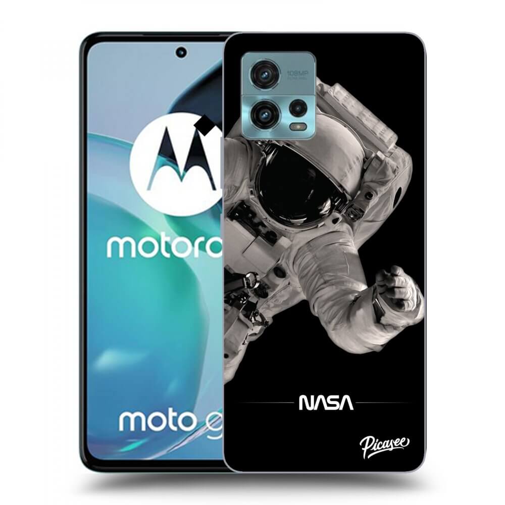 Picasee silikonowe czarne etui na Motorola Moto G72 - Astronaut Big