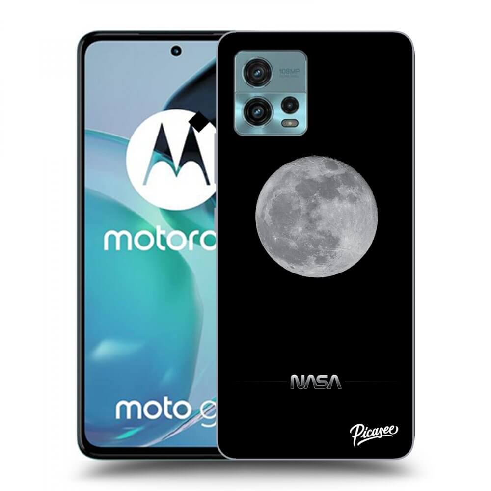 Picasee silikonowe czarne etui na Motorola Moto G72 - Moon Minimal