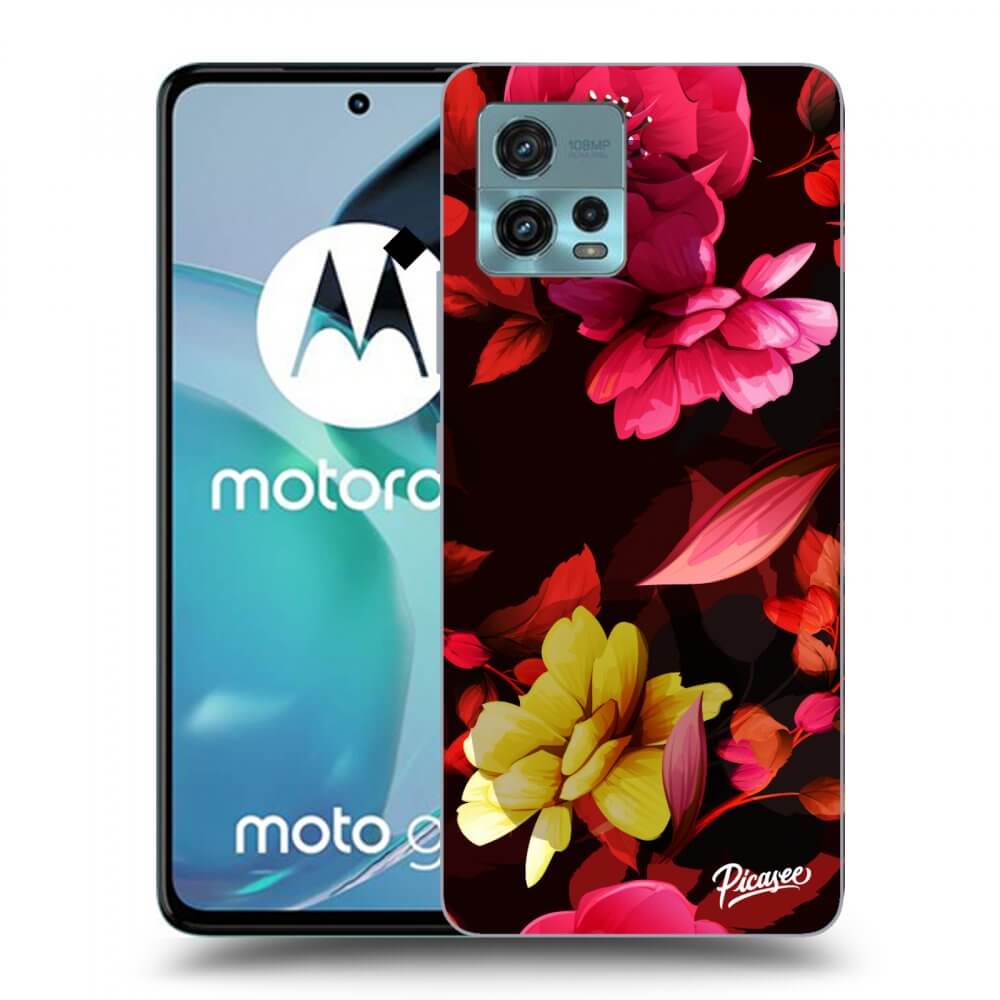 Picasee silikonowe przeźroczyste etui na Motorola Moto G72 - Dark Peonny