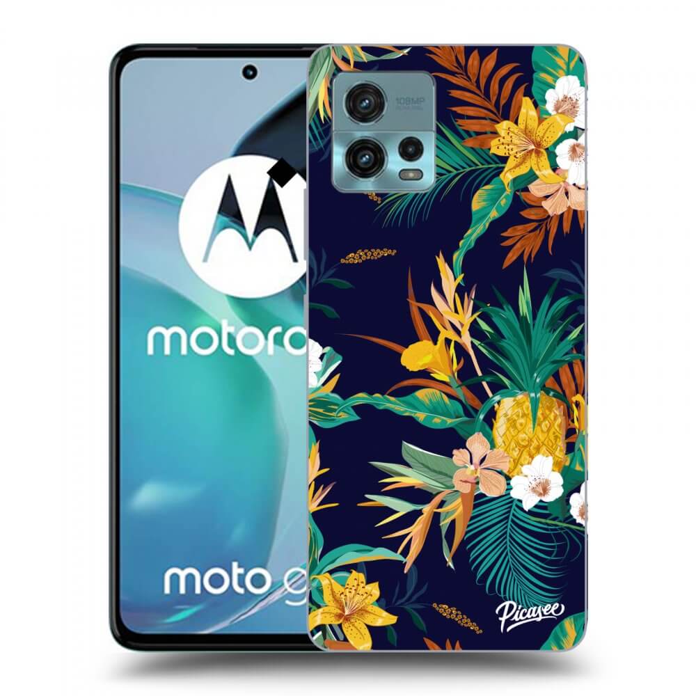Picasee silikonowe czarne etui na Motorola Moto G72 - Pineapple Color