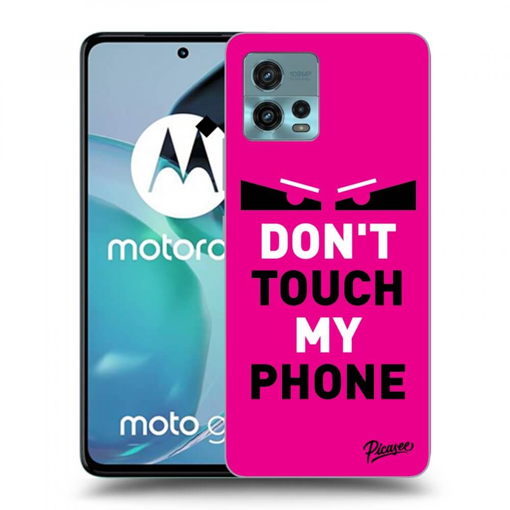 Picasee silikonowe czarne etui na Motorola Moto G72 - Shadow Eye - Pink