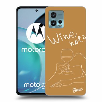 Picasee silikonowe czarne etui na Motorola Moto G72 - Wine not