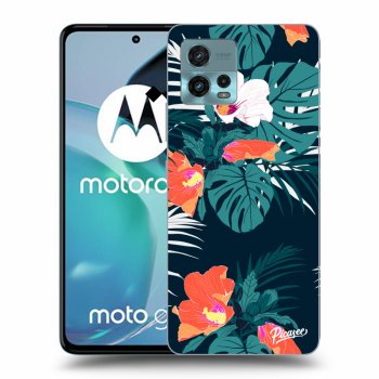 Picasee silikonowe czarne etui na Motorola Moto G72 - Monstera Color