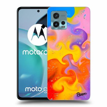 Picasee silikonowe czarne etui na Motorola Moto G72 - Bubbles