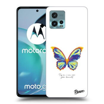 Picasee silikonowe czarne etui na Motorola Moto G72 - Diamanty White