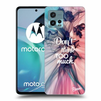 Picasee silikonowe czarne etui na Motorola Moto G72 - Don't think TOO much