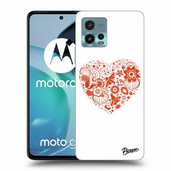 Picasee silikonowe czarne etui na Motorola Moto G72 - Big heart