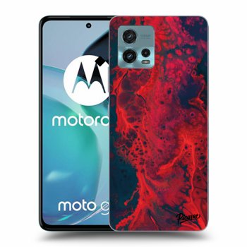Picasee silikonowe czarne etui na Motorola Moto G72 - Organic red