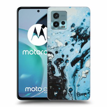 Picasee silikonowe czarne etui na Motorola Moto G72 - Organic blue