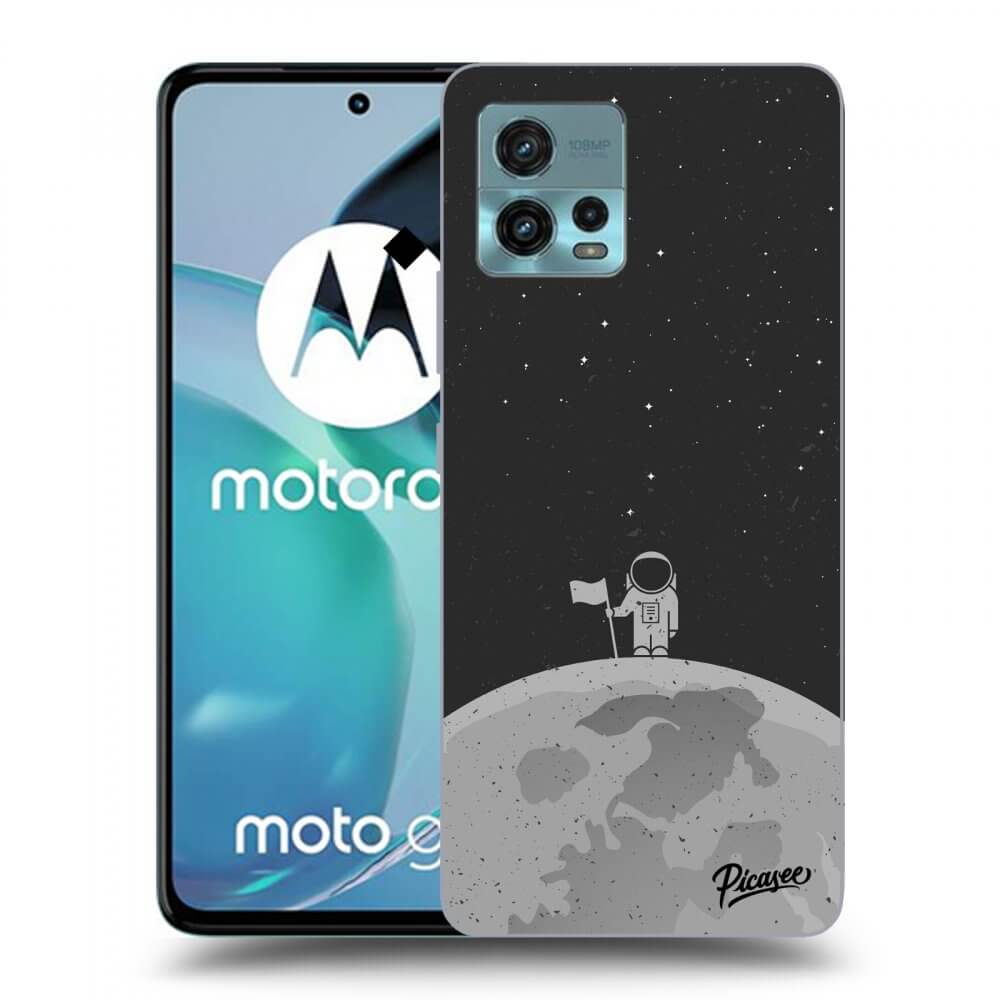 Picasee silikonowe czarne etui na Motorola Moto G72 - Astronaut