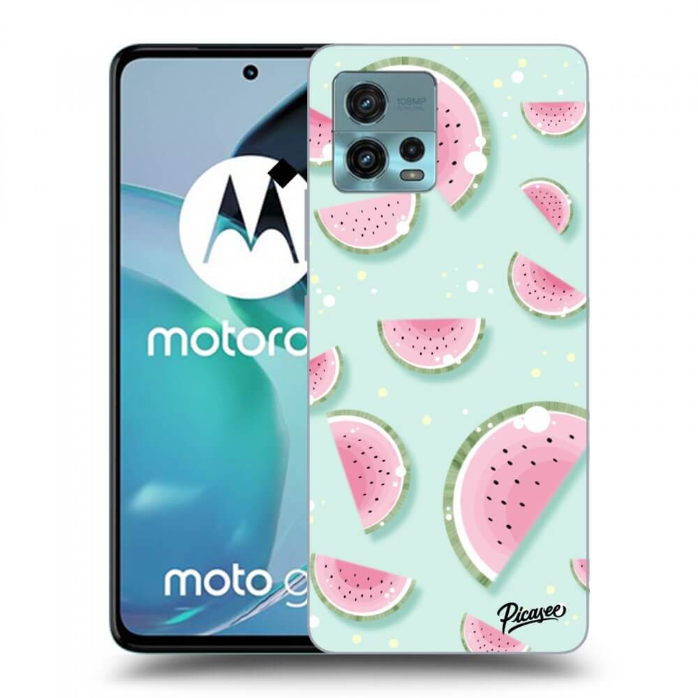 Picasee silikonowe czarne etui na Motorola Moto G72 - Watermelon 2