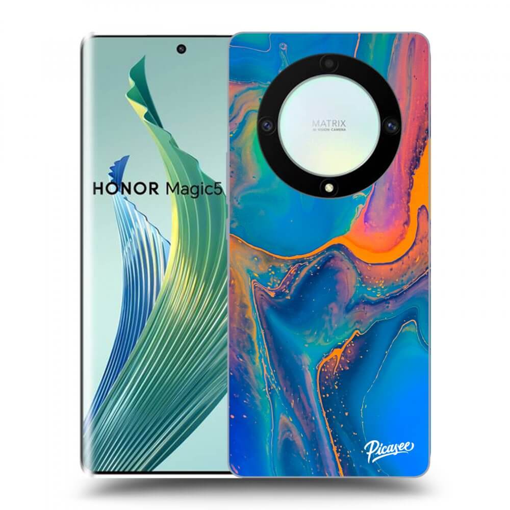 Picasee silikonowe przeźroczyste etui na Honor Magic5 Lite 5G - Rainbow
