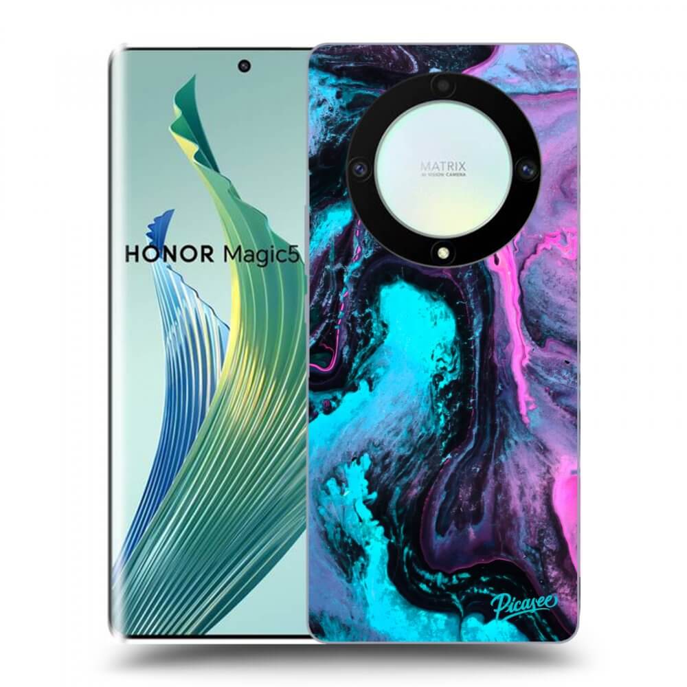 Picasee silikonowe czarne etui na Honor Magic5 Lite 5G - Lean 2