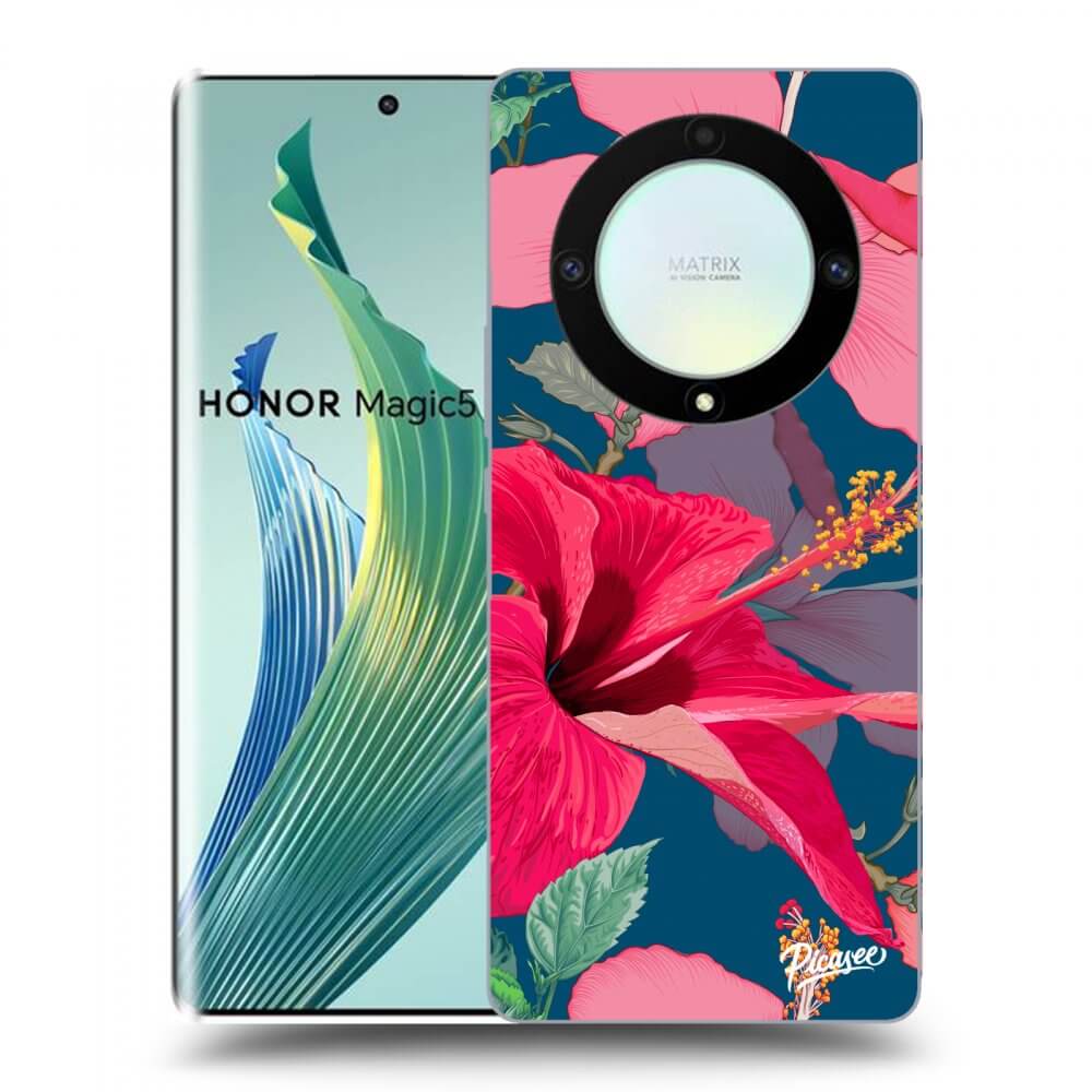 Picasee silikonowe przeźroczyste etui na Honor Magic5 Lite 5G - Hibiscus