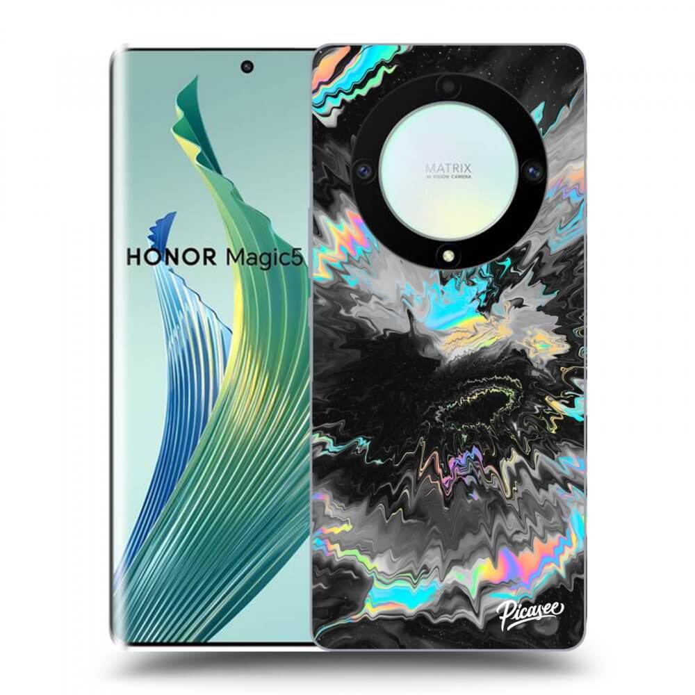 Picasee silikonowe czarne etui na Honor Magic5 Lite 5G - Magnetic