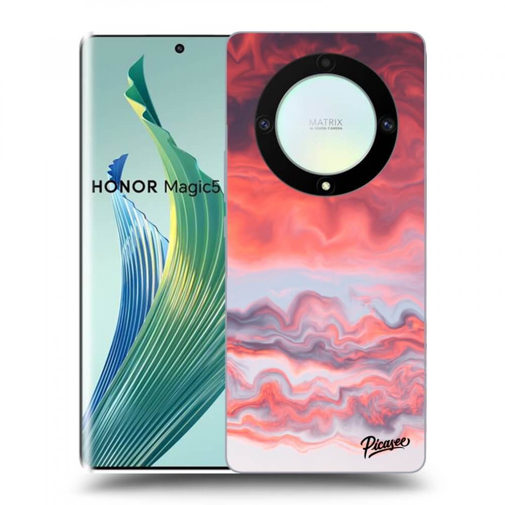 Picasee silikonowe przeźroczyste etui na Honor Magic5 Lite 5G - Sunset