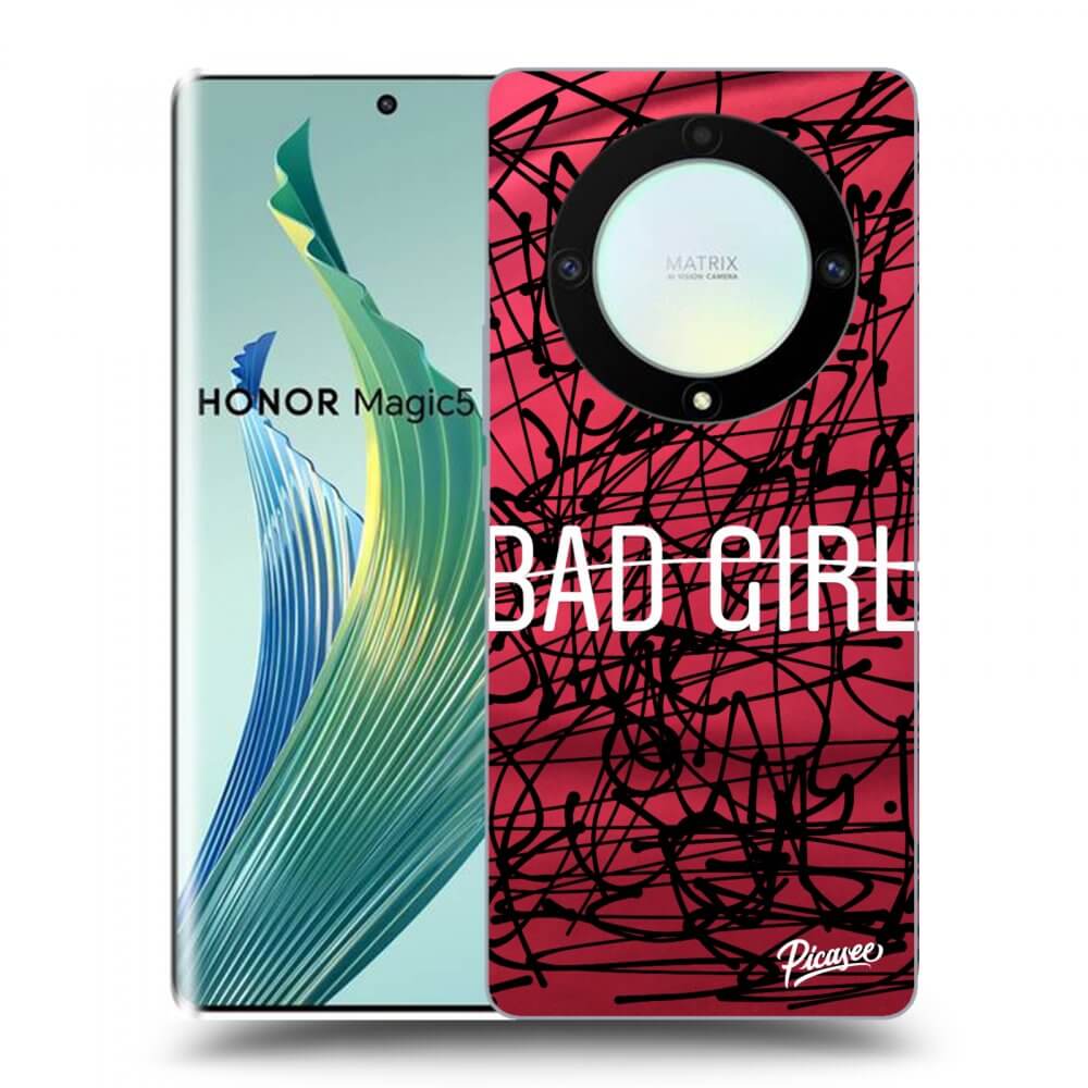 Picasee silikonowe czarne etui na Honor Magic5 Lite 5G - Bad girl