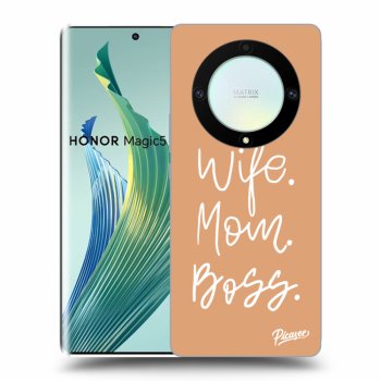 Picasee silikonowe przeźroczyste etui na Honor Magic5 Lite 5G - Boss Mama