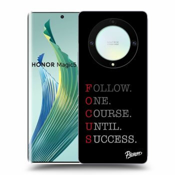 Picasee silikonowe czarne etui na Honor Magic5 Lite 5G - Focus