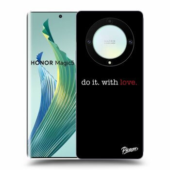 Picasee silikonowe czarne etui na Honor Magic5 Lite 5G - Do it. With love.