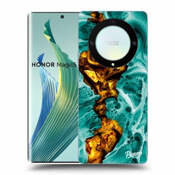 Picasee silikonowe czarne etui na Honor Magic5 Lite 5G - Goldsky