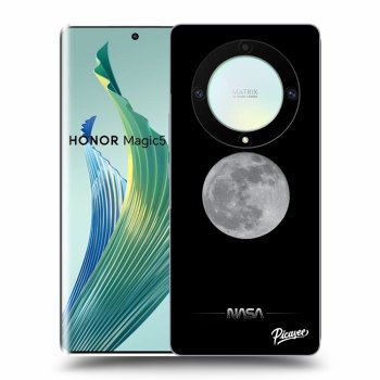 Picasee silikonowe czarne etui na Honor Magic5 Lite 5G - Moon Minimal