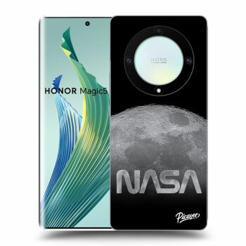 Picasee silikonowe czarne etui na Honor Magic5 Lite 5G - Moon Cut