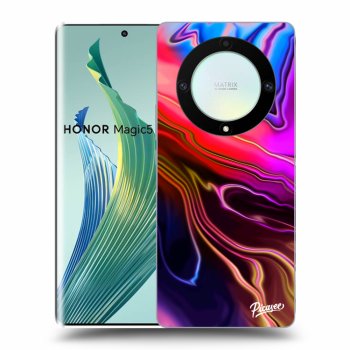 Picasee silikonowe czarne etui na Honor Magic5 Lite 5G - Electric