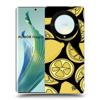 Picasee silikonowe czarne etui na Honor Magic5 Lite 5G - Lemon