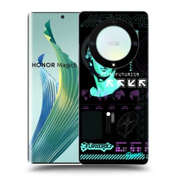 Picasee silikonowe czarne etui na Honor Magic5 Lite 5G - RETRO