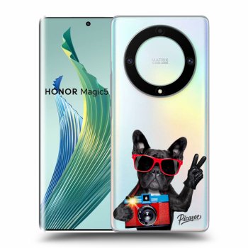 Picasee silikonowe przeźroczyste etui na Honor Magic5 Lite 5G - French Bulldog
